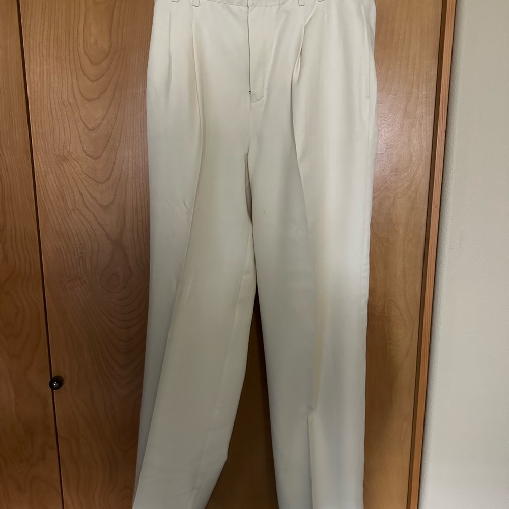 Elegant Men's Cream Dress Pants